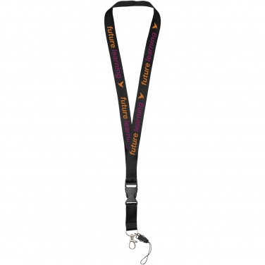 Logotrade Firmengeschenke das Foto: Sagan Lanyard mit abnehmbarer Schnalle und Handyband