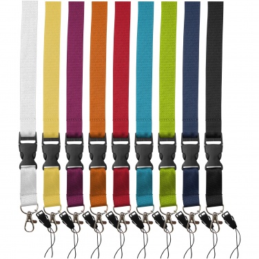 Logotrade Firmengeschenke das Foto: Sagan Lanyard mit abnehmbarer Schnalle und Handyband