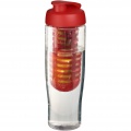 H2O Active® Tempo 700 ml Sportflasche mit Klappdeckel und Infusor, Transparent / Rot