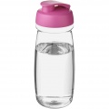 H2O Active® Pulse 600 ml Sportflasche mit Klappdeckel, Transparent / Rosa