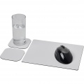 Brite-Mat® Mousepad- und Untersetzer-Set 3, Durchgehend schwarz