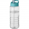 H2O Active® Treble 750 ml Sportflasche mit Ausgussdeckel, Transparent / Aquablau