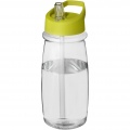 H2O Active® Pulse 600 ml Sportflasche mit Ausgussdeckel, Transparent / Limettengrün