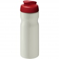 H2O Active® Eco Base 650 ml Sportflasche mit Klappdeckel, Elfenbeinweiß / Rot