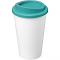 Americano® Eco 350 ml recycelter Becher, Weiß / Aquablau