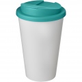 Americano® 350 ml Isolierbecher mit auslaufsicherem Schraubverschluss, Weiß / Aqua