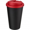 Americano® 350 ml Isolierbecher mit auslaufsicherem Schraubverschluss, Durchgehend schwarz / rot