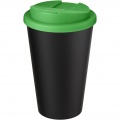 Americano® Eco 350 ml recycelter Becher mit auslaufsicherem Deckel, Grün / Tiefschwarz