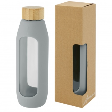 Logotrade Geschäftsgeschenke das Foto: Tidan 600 ml Flasche aus Borosilikatglas mit Silikongriff