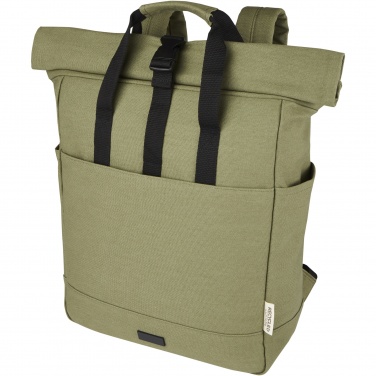 Logotrade Geschäftsgeschenke das Foto: Joey 15" GRS Rolltop Laptoprucksack aus recyceltem Canvas 15 L