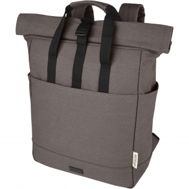 Logotrade Firmengeschenke das Foto: Joey 15" GRS Rolltop Laptoprucksack aus recyceltem Canvas 15 L