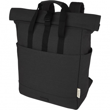 Logotrade Werbegeschenke das Foto: Joey 15" GRS Rolltop Laptoprucksack aus recyceltem Canvas 15 L