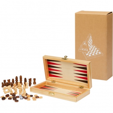 Logotrade Firmengeschenke das Foto: Mugo 3-in-1 Spieleset aus Holz