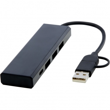 Logotrade Werbegeschenke das Foto: Rise USB 2.0 Hub aus recyceltem RCS Aluminium