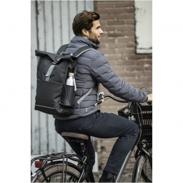 Logotrade Werbeartikel das Foto: Aqua 15" wasserabweisende Fahrradtasche aus GRS Recyclingmaterial 20 L