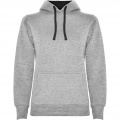 Urban Kapuzenpullover für Damen, Grau meliert / Tiefschwarz