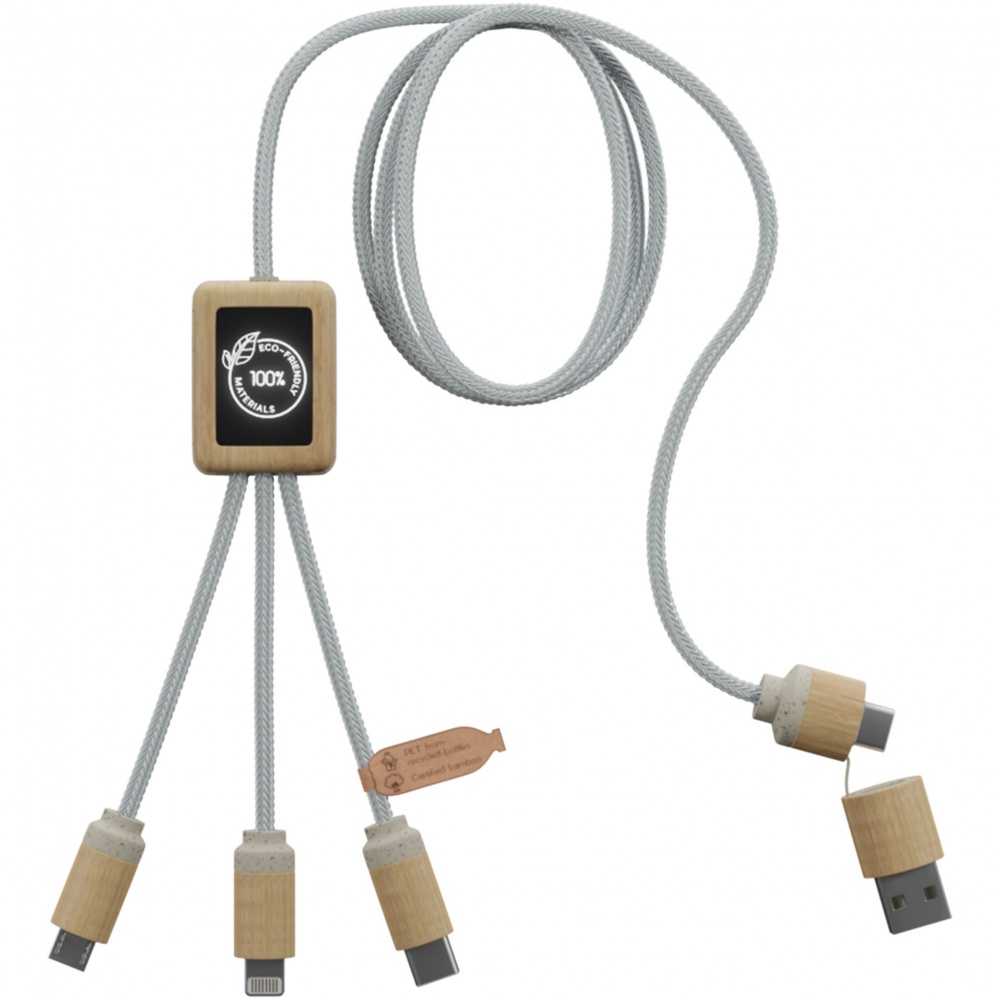 Logotrade Geschäftsgeschenke das Foto: SCX.design C49 5-in-1 Ladekabel mit Leuchtlogo