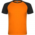 Indianapolis T-Shirt Unisex aus recyceltem Material, Fluororange / Tiefschwarz