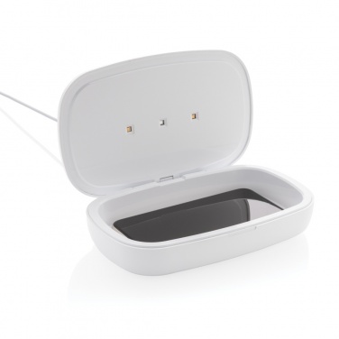 Logotrade Werbeartikel das Foto: UV-C Sterilisations-Box mit 5W Wireless Charger