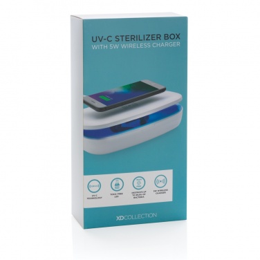 Logotrade Werbegeschenke das Foto: UV-C Sterilisations-Box mit 5W Wireless Charger