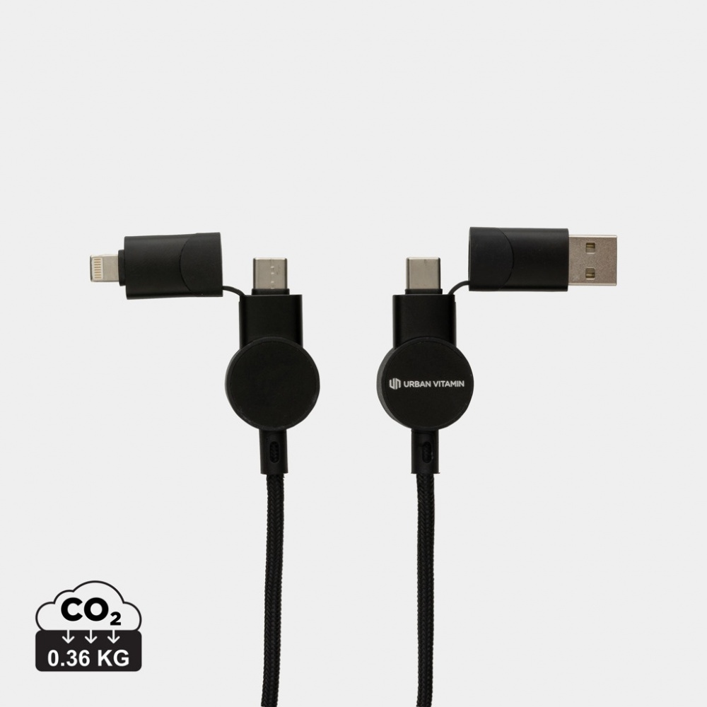 Logotrade Werbegeschenke das Foto: Oakland RCS rKunststoff 1,2m 6-in-1 Fast-Charging 45W Kabel