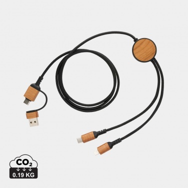 Logotrade Geschäftsgeschenke das Foto: Ohio 6-in-1-Kabel aus RCS zertifiziert recyceltem Kunststoff