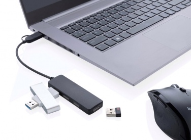 Logotrade Firmengeschenke das Foto: RCS recycelter USB-Hub mit Dual-Input