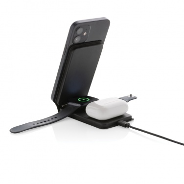 Logotrade werbemittel das Foto: Swiss Peak 15W 3-in-1 magnetischer Wireles Charger aus rPU