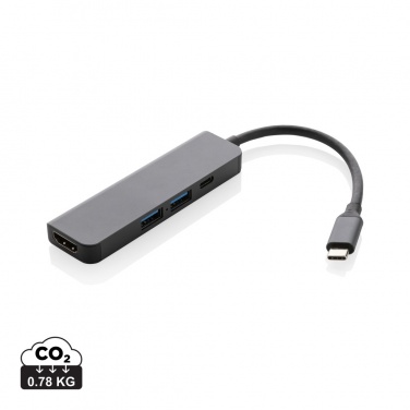 Logotrade Geschäftsgeschenke das Foto: Terra Hub aus RCS recyceltem Aluminium mit HDMI-Input