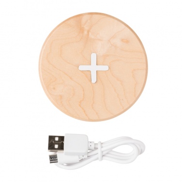 Logotrade Logogeschenke das Foto: 5W Wirless-Charger aus Holz