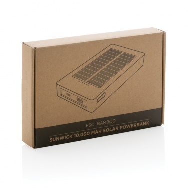 Logotrade Geschäftsgeschenke das Foto: Sunwick 10.000mah Bambus Solar Powerbank