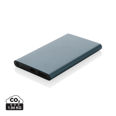 Logotrade Logogeschenke das Foto: 4.000mAh Type-C Powerbank aus RCS recyeltem ABS & Aluminium