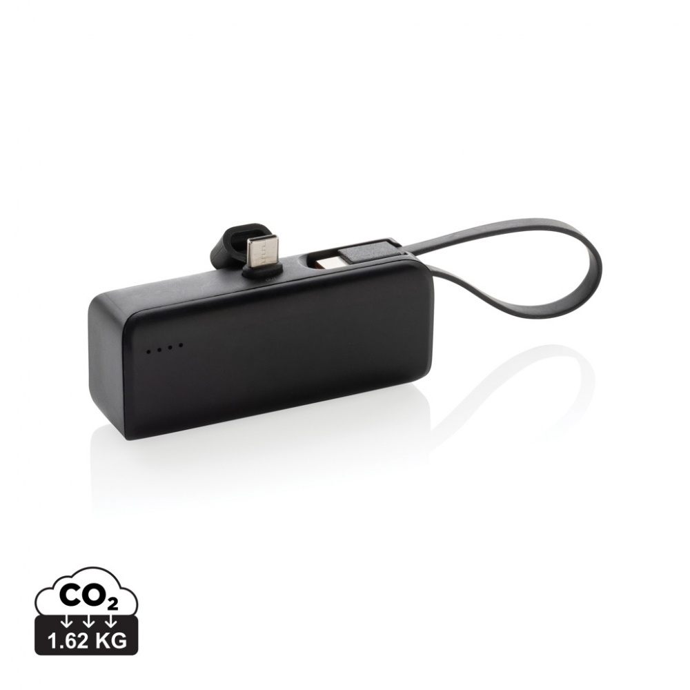 Logotrade Logogeschenke das Foto: Powerlink 3000mah Powerbank aus RCS rPlastic mit USB-C Kabel