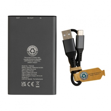 Logotrade werbemittel das Foto: Terra 5.000 mAhPowerbank aus RCS recyceltem Aluminium