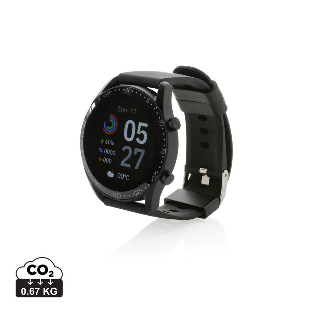 Logotrade Logogeschenke das Foto: Runde Fit Watch aus RCS recyceltem TPU