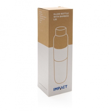 Logotrade werbemittel das Foto: Impact Borosilikat-Glasflasche mit Bambusdeckel