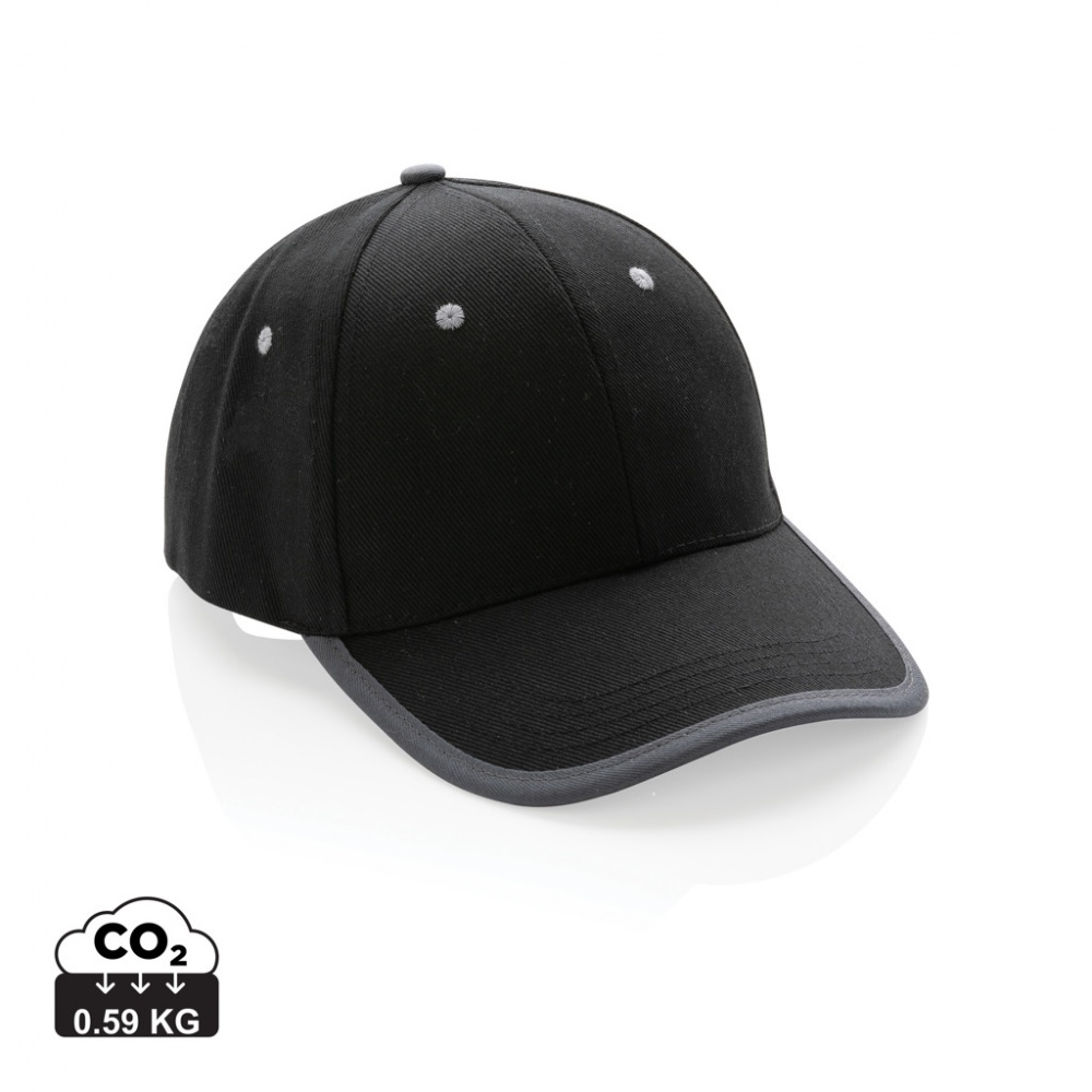 Logotrade Firmengeschenke das Foto: Impact AWARE™ 280gr Brushed rCotton 6 Panel Kontrast-Cap