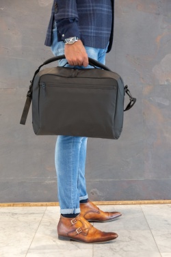 Logotrade Werbeartikel das Foto: Fashion schwarze 15,6" Laptoptasche, PVC-frei