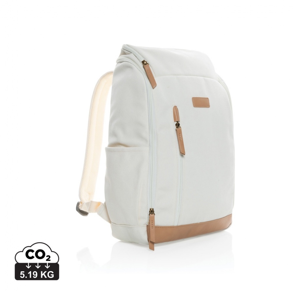 Logotrade Werbegeschenke das Foto: Impact AWARE™ 16 oz. r recyceltem canvas 15" Laptop-Rucksack