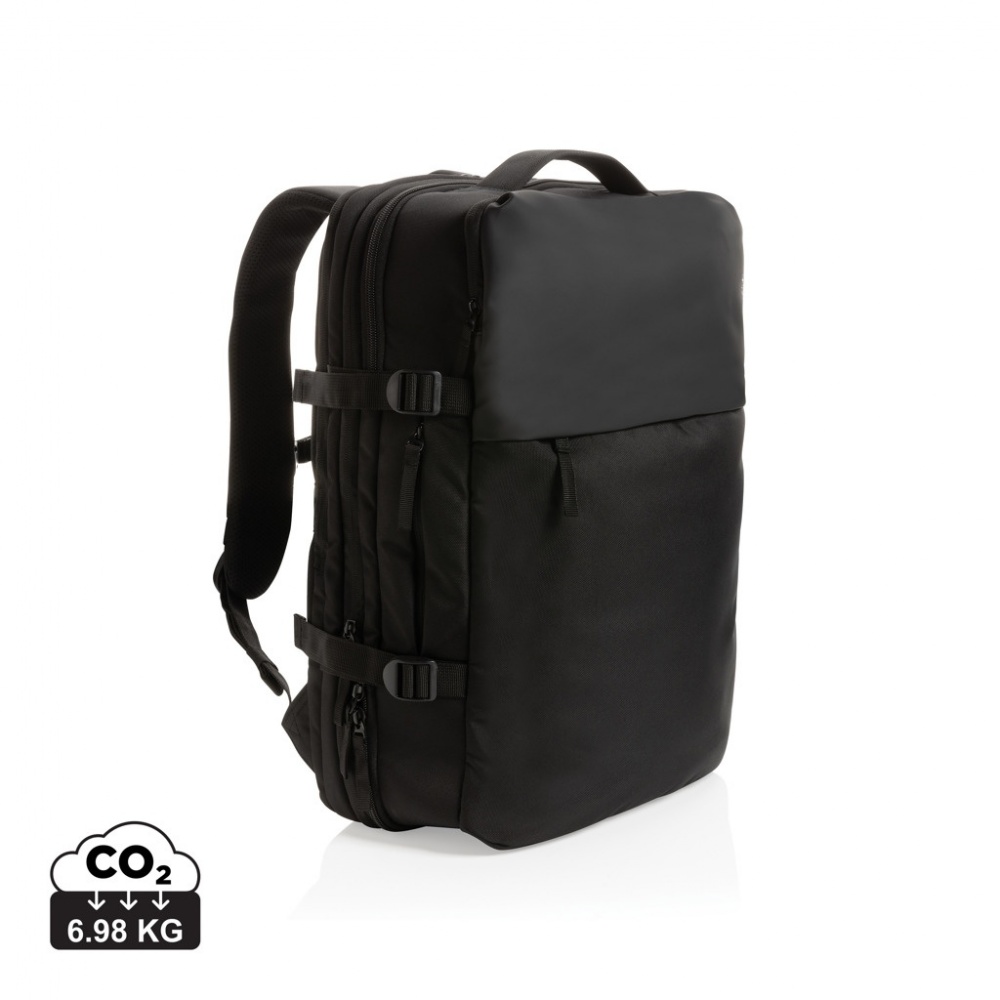 Logotrade Werbeartikel das Foto: Swiss Peak AWARE™ RPET 15.6" erweiterbarer Wochenendrucksack