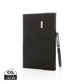 Swiss Peak Deluxe A5 Notizbuch mit Stift, Schwarz