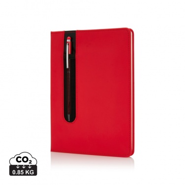 Logotrade Firmengeschenke das Foto: Basic Hardcover PU A5 Notizbuch mit Stylus-Stift