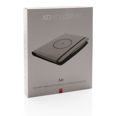 Logotrade Werbegeschenke das Foto: Air 5W Wireless Charging Notizbuch A5 mit 5000 mAh Powerbank