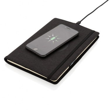 Logotrade Logogeschenke das Foto: Air 5W Wireless Charging nachfüllbares Journal-Cover A5