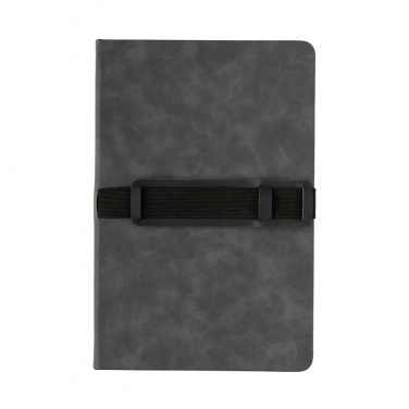 Logotrade Logogeschenke das Foto: Deluxe Hardcover PU Notizbuch mit Handy- und Stiftehalter