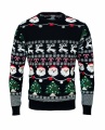 Weihnachts-LED-Pullover L/XL, Schwarz