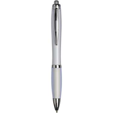 Logotrade Logogeschenke das Foto: Curvy ballpoint pen with frosted barrel and grip