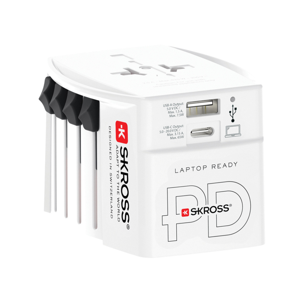 Logotrade Logogeschenke das Foto: SKROSS World Travel Adapter MUV 65W PD mit USB-C-Kabel