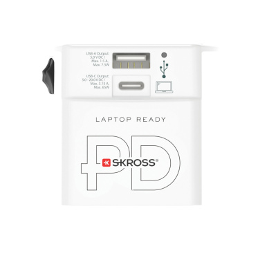 Logotrade Werbegeschenke das Foto: SKROSS World Travel Adapter MUV 65W PD mit USB-C-Kabel