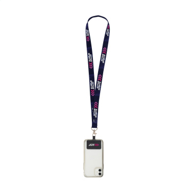 Logotrade Firmengeschenke das Foto: Lanyard Sublimation RPET 2 cm mit Patch-Schlüsselband